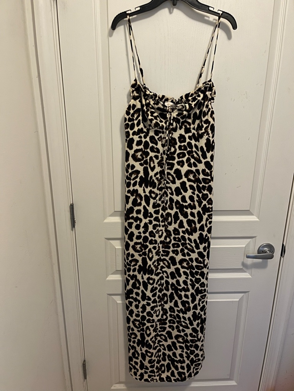 Animal Print Maxi Dress in Black and Cream